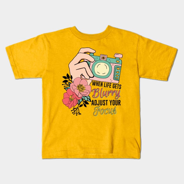 When blurry adjust the focus Kids T-Shirt by J&R collection